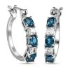London Blau Und Weiße Topas Creolen, 925 Silber Platiniert Ca. 2.48 Ct -Schmuck Shoplc 7264365