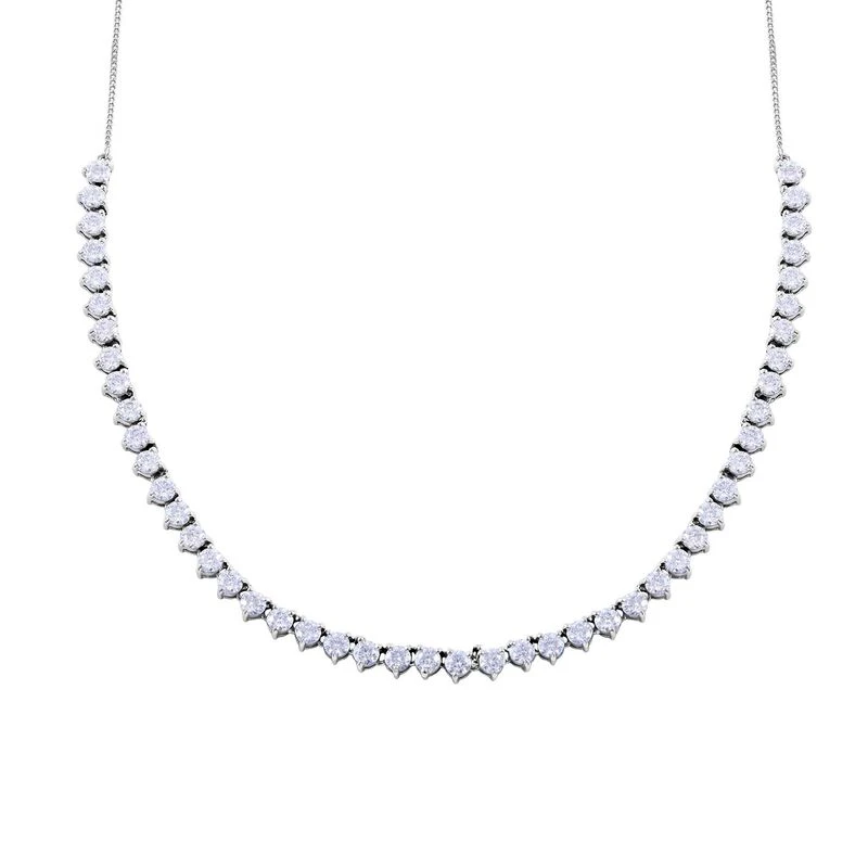 Moissanit Halskette, Ca. 45 Cm, 925 Silber Ca. 10.34 Ct 3 Moissanit Halskette, Ca. 45 Cm, 925 Silber Ca. 10.34 Ct