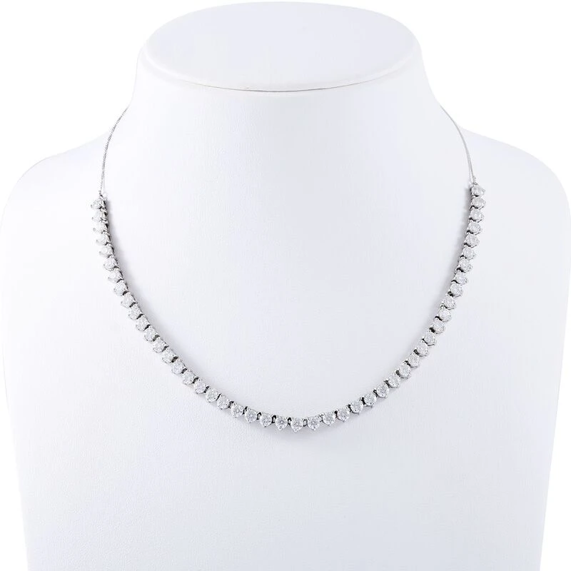 Moissanit Halskette, Ca. 45 Cm, 925 Silber Ca. 10.34 Ct 4 Moissanit Halskette, Ca. 45 Cm, 925 Silber Ca. 10.34 Ct – Bild 2