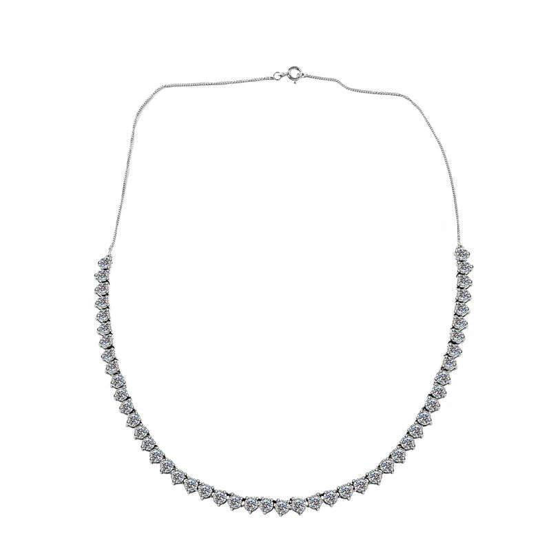 Moissanit Halskette, Ca. 45 Cm, 925 Silber Ca. 10.34 Ct 5 Moissanit Halskette, Ca. 45 Cm, 925 Silber Ca. 10.34 Ct – Bild 3