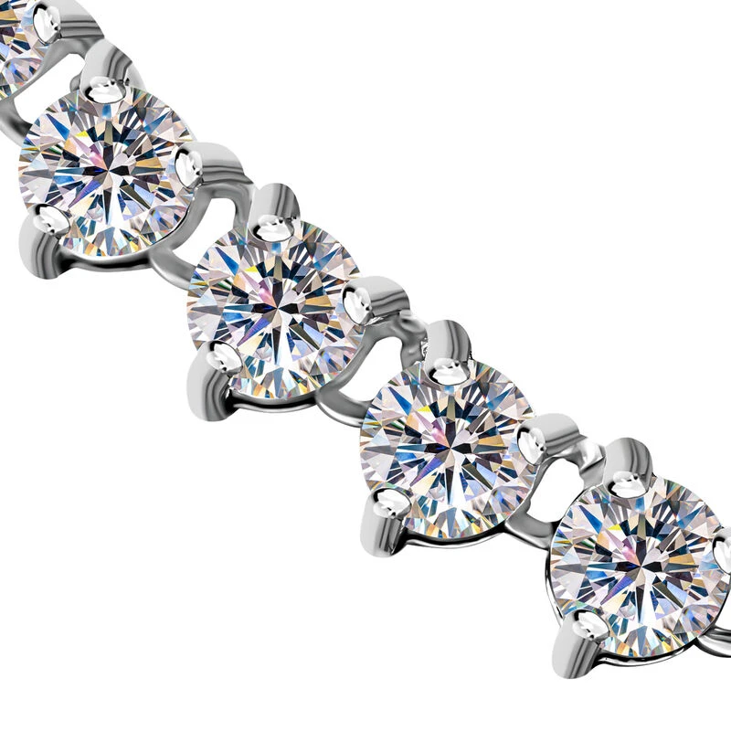 Moissanit Halskette, Ca. 45 Cm, 925 Silber Ca. 10.34 Ct 6 Moissanit Halskette, Ca. 45 Cm, 925 Silber Ca. 10.34 Ct – Bild 4