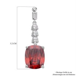 Rote Und Weiße Zirkonia Ohrringe, Edelstahl Ca. 18.47 Ct -Schmuck Shoplc 7265525 4