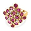Afrikanischer Rubin (Fissure Gefüllt), Weißer Zirkon Ring, 925 Silber Vergoldet (Größe 17.00) Ca. 4.00 Ct -Schmuck Shoplc 7265772