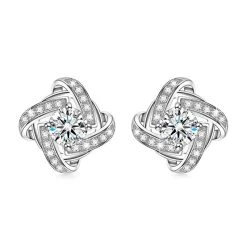 AAA Zirkonia Ohrstecker, Messing Rhodiniert Ca. 0.50 Ct