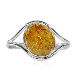 Natürlicher, Baltischer Bernstein Armreif, Ca. 20 Cm, 925 Silber Ca. 30.00 Ct