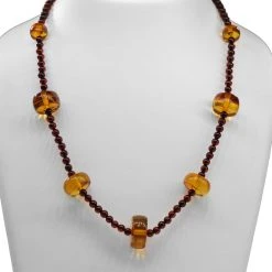 Natürliche, Baltische Bernstein Halskette, Ca. 48 Cm, 925 Silber Ca. 68.75 Ct