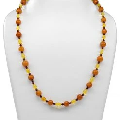 Natürliche, Baltische Bernstein Halskette, Ca. 54 Cm, 925 Silber Ca. 70,00 Ct