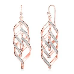 NY Kollektion - Ohrringe, 925 Silber Rosévergoldet Ca. 4,60g