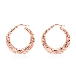 Hohler Reif Creolen, 925 Silber Rosévergoldet