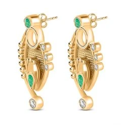 AA Kolumbianischer Smaragd Ohrringe 925 Silber Vergoldet Ca. 0.88 Ct -Schmuck Shoplc 7266597 3