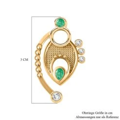 AA Kolumbianischer Smaragd Ohrringe 925 Silber Vergoldet Ca. 0.88 Ct -Schmuck Shoplc 7266597 5