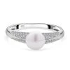 Weiße Süßwasserzuchtperle, Weißer Zirkonia Ring, 925 Silber Rhodiniert, (Größe 20.00), Ca. 0.27 Ct 1 Weiße Süßwasserzuchtperle, Weißer Zirkonia Ring, 925 Silber Rhodiniert, (Größe 20.00), Ca. 0.27 Ct -Schmuck Shoplc 7266773