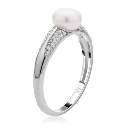 Weiße Süßwasserzuchtperle, Weißer Zirkonia Ring, 925 Silber Rhodiniert, (Größe 20.00), Ca. 0.27 Ct 11 Weiße Süßwasserzuchtperle, Weißer Zirkonia Ring, 925 Silber Rhodiniert, (Größe 20.00), Ca. 0.27 Ct -Schmuck Shoplc 7266773 3