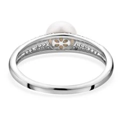 Weiße Süßwasserzuchtperle, Weißer Zirkonia Ring, 925 Silber Rhodiniert, (Größe 20.00), Ca. 0.27 Ct 12 Weiße Süßwasserzuchtperle, Weißer Zirkonia Ring, 925 Silber Rhodiniert, (Größe 20.00), Ca. 0.27 Ct -Schmuck Shoplc 7266773 4