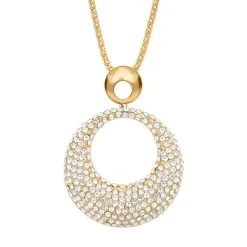 Weiße Kristall Halskette, Goldfarben Ca. 73.75 Cm