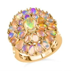 Natürlicher, äthiopischer Welo Opal Ring, 925 Silber Vergoldet (Größe 17.00) Ca. 3.83 Ct -Schmuck Shoplc 7266943 3
