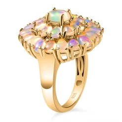 Natürlicher, äthiopischer Welo Opal Ring, 925 Silber Vergoldet (Größe 17.00) Ca. 3.83 Ct -Schmuck Shoplc 7266943 4