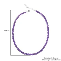 Afrikanische Amethyst Halskette, (5-7mm), Ca. 45 Cm, Edelstahl Ca. 130.00 Ct -Schmuck Shoplc 7266964 3