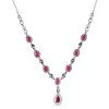 Afrikanisches Rubin (Fissure Gefüllt) Collier, Ca. 45 Cm, 925 Silber Platiniert Ca. 6.40 Ct