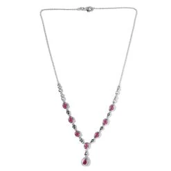 Afrikanisches Rubin (Fissure Gefüllt) Collier, Ca. 45 Cm, 925 Silber Platiniert Ca. 6.40 Ct 11 Afrikanisches Rubin (Fissure Gefüllt) Collier, Ca. 45 Cm, 925 Silber Platiniert Ca. 6.40 Ct -Schmuck Shoplc 7267259 3