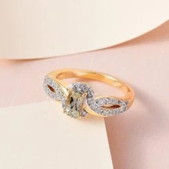 AAA Turkizit, Weißer Zirkon Ring 925 Silber Gelbgold Vermeil (Größe 21.00) Ca. 1,11 Ct 10 AAA Turkizit, Weißer Zirkon Ring 925 Silber Gelbgold Vermeil (Größe 21.00) Ca. 1,11 Ct -Schmuck Shoplc 7267388 1