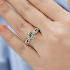 AAA Turkizit, Weißer Zirkon Ring 925 Silber Gelbgold Vermeil (Größe 21.00) Ca. 1,11 Ct 11 AAA Turkizit, Weißer Zirkon Ring 925 Silber Gelbgold Vermeil (Größe 21.00) Ca. 1,11 Ct -Schmuck Shoplc 7267388 2