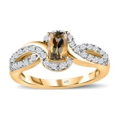 AAA Turkizit, Weißer Zirkon Ring 925 Silber Gelbgold Vermeil (Größe 21.00) Ca. 1,11 Ct 12 AAA Turkizit, Weißer Zirkon Ring 925 Silber Gelbgold Vermeil (Größe 21.00) Ca. 1,11 Ct -Schmuck Shoplc 7267388 3