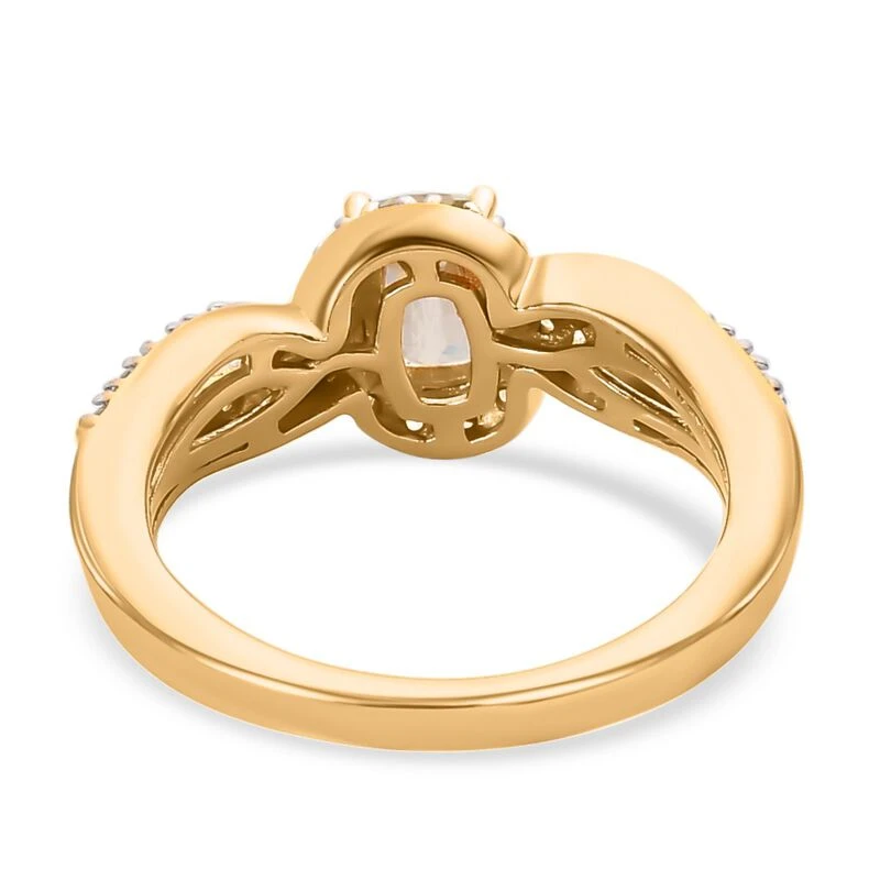 AAA Turkizit, Weißer Zirkon Ring 925 Silber Gelbgold Vermeil (Größe 21.00) Ca. 1,11 Ct 8 AAA Turkizit, Weißer Zirkon Ring 925 Silber Gelbgold Vermeil (Größe 21.00) Ca. 1,11 Ct – Bild 6