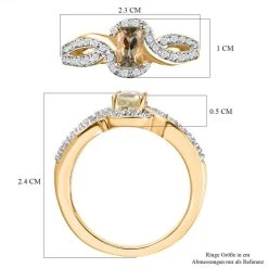 AAA Turkizit, Weißer Zirkon Ring 925 Silber Gelbgold Vermeil (Größe 21.00) Ca. 1,11 Ct 15 AAA Turkizit, Weißer Zirkon Ring 925 Silber Gelbgold Vermeil (Größe 21.00) Ca. 1,11 Ct -Schmuck Shoplc 7267388 6