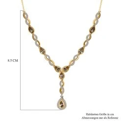 AAA Turkizit, Weißes Zirkon Collier, Ca. 45 Cm, 925 Silber Gelbgold Vermeil Ca. 4.57 Ct -Schmuck Shoplc 7267413 5