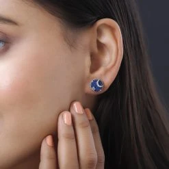 GP Celestial Kollektion - Blaue Drusen Quarz Und Tansanit Ohrringe, 925 Silber Platiniert Ca. 6.60 Ct -Schmuck Shoplc 7267482 2