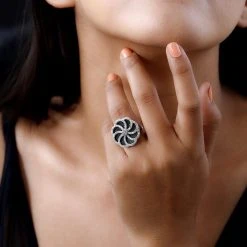 GP Italienische Garten Kollektion - Weißer Diamant Und Kanchanaburi Blauer Saphir Ring, 925 Silber Platiniert (Größe 20.00) Ca. 0.50 Ct 11 GP Italienische Garten Kollektion - Weißer Diamant Und Kanchanaburi Blauer Saphir Ring, 925 Silber Platiniert (Größe 20.00) Ca. 0.50 Ct -Schmuck Shoplc 7267633 2