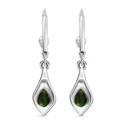 Natürliche Chromdiopsid Ohrringe, 925 Silber Platiniert Ca. 0.90 Ct -Schmuck Shoplc 7268169 4