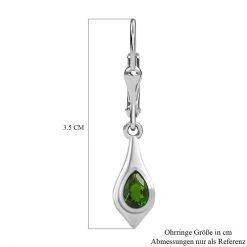 Natürliche Chromdiopsid Ohrringe, 925 Silber Platiniert Ca. 0.90 Ct -Schmuck Shoplc 7268169 5