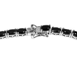 Schwarze Spinell Halskette, Ca. 45 Cm, 925 Silber Platiniert Ca. 41,75 Ct -Schmuck Shoplc 7268539 3