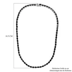 Schwarze Spinell Halskette, Ca. 45 Cm, 925 Silber Platiniert Ca. 41,75 Ct -Schmuck Shoplc 7268539 4