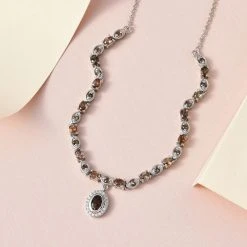 Natürlicher Jenipapo Andalusit Halskette Ca. 45 Cm 925 Silber Platiniert Ca. 3.52 Ct -Schmuck Shoplc 7268881 2