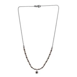 Natürlicher Jenipapo Andalusit Halskette Ca. 45 Cm 925 Silber Platiniert Ca. 3.52 Ct -Schmuck Shoplc 7268881 3