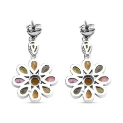 Mehrfarbige-Turmalin Ohrringe, 925 Silber Platiniert, Ca. 6.15 Ct -Schmuck Shoplc 7269077 3