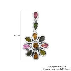 Mehrfarbige-Turmalin Ohrringe, 925 Silber Platiniert, Ca. 6.15 Ct -Schmuck Shoplc 7269077 4