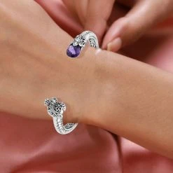 Royal Bali - Afrikanischer Amethyst Armreif, Ca. 19 Cm, 925 Silber Ca. 7.00 Ct -Schmuck Shoplc 7271278 2