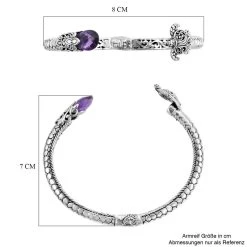 Royal Bali - Afrikanischer Amethyst Armreif, Ca. 19 Cm, 925 Silber Ca. 7.00 Ct -Schmuck Shoplc 7271278 5