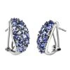 Designer Tansanit-Ohrringe, 925 Silber Platiniert, Ca. 4.50 Ct -Schmuck Shoplc 7272242