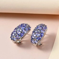 Designer Tansanit-Ohrringe, 925 Silber Platiniert, Ca. 4.50 Ct 6 Designer Tansanit-Ohrringe, 925 Silber Platiniert, Ca. 4.50 Ct -Schmuck Shoplc 7272242 1