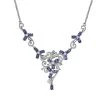 AAA Tansanit Und Zirkon-Collier, Ca. 45 Cm, 925 Silber Platiniert Ca. 5.33 Ct -Schmuck Shoplc 7272252