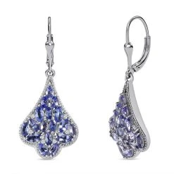Tansanit Ohrringe 925 Silber Platiniert Ca. 4.05 Ct -Schmuck Shoplc 7272264 3