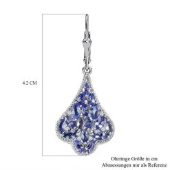 Tansanit Ohrringe 925 Silber Platiniert Ca. 4.05 Ct -Schmuck Shoplc 7272264 5
