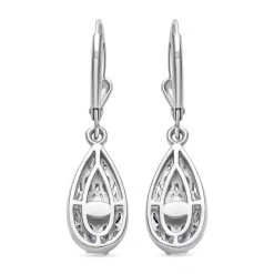 Tansanit, Weiße Zirkon Ohrringe, 925 Silber Platiniert, Ca. 1.68 Ct -Schmuck Shoplc 7273614 4