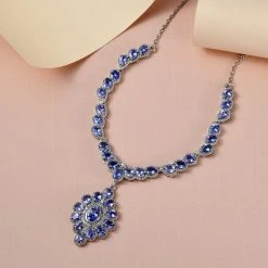 Tansanit Halskette Ca. 45 Cm 925 Silber Platiniert Ca. 7.68 Ct 10 Tansanit Halskette Ca. 45 Cm 925 Silber Platiniert Ca. 7.68 Ct -Schmuck Shoplc 7273626 2