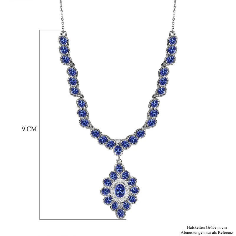 Tansanit Halskette Ca. 45 Cm 925 Silber Platiniert Ca. 7.68 Ct 8 Tansanit Halskette Ca. 45 Cm 925 Silber Platiniert Ca. 7.68 Ct – Bild 6